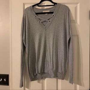 Gray Michael Kors Sweater with Cross Detail